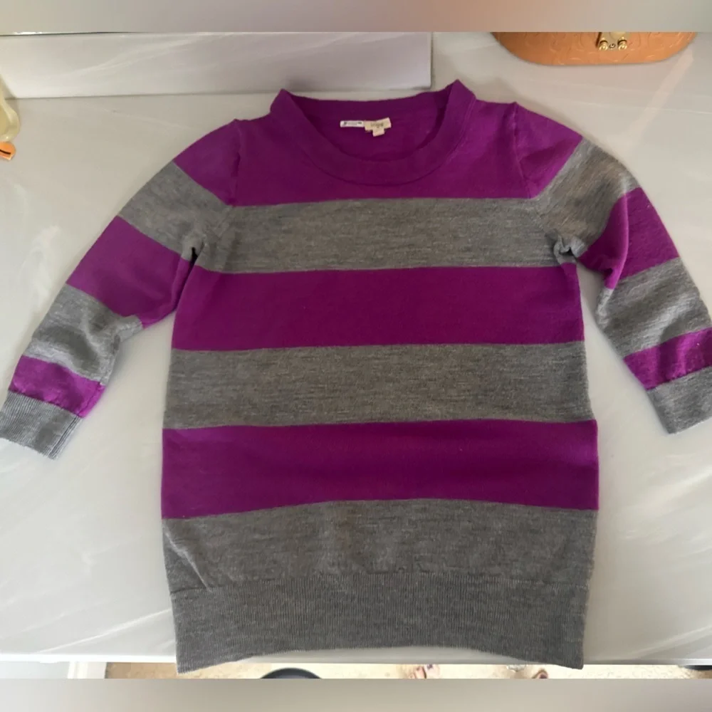 J. Crew Purple Striped Sweater XSmall